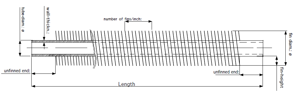 High Frequency Welded Finned Tube Drawing